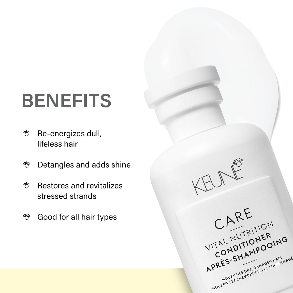 KEUNE creamy conditioner texture close-up illustrating rich hydration