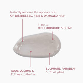 KEVIN.MURPHY ANGEL.MASQUE ingredient label close-up showing lotus and bamboo benefits