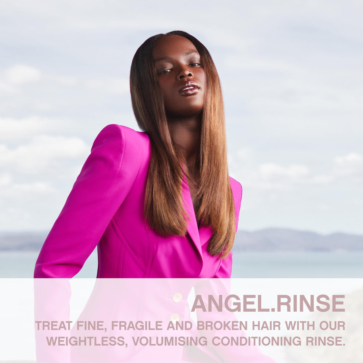 KEVIN.MURPHY ANGEL.RINSE label and pump detail for easy dispensing
