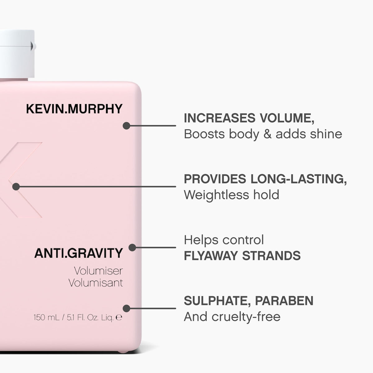 KEVIN.MURPHY bottle in hand for size comparison and travel-friendly benefit