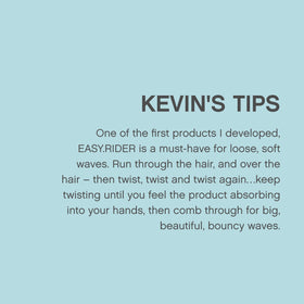 KEVIN.MURPHY EASY.RIDER 100g next to common objects to show travel-friendly size