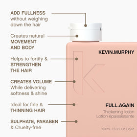 KEVIN.MURPHY application on damp hair demonstrating root lift and even distribution