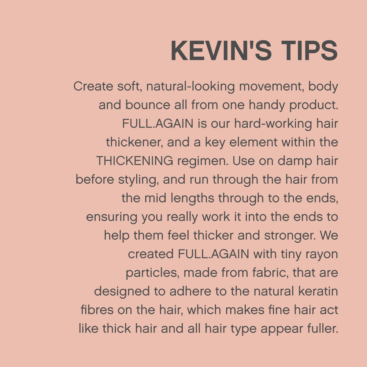 KEVIN.MURPHY size scale next to hand illustrating 150ml capacity and travel-friendly benefit