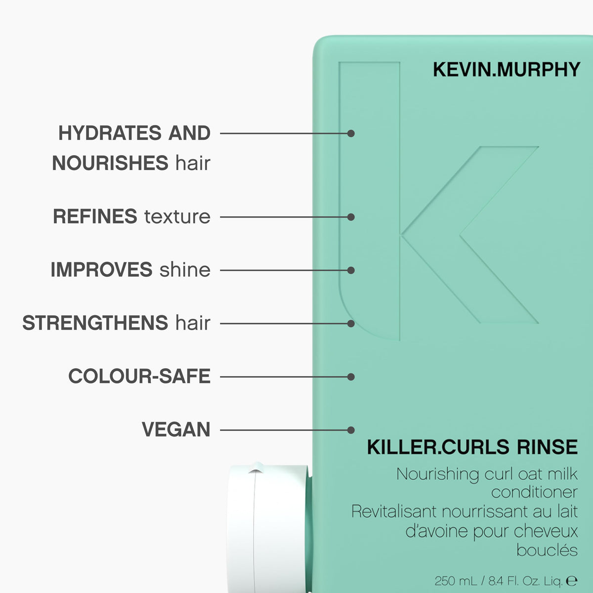 KEVIN.MURPHY product applied to hands showing smooth detangling benefit