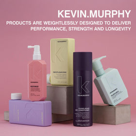 KEVIN.MURPHY bottle on a bathroom shelf evoking salon-quality routine