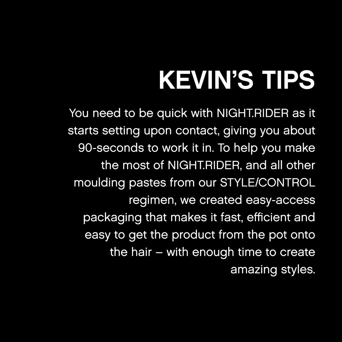 KEVIN.MURPHY label close-up highlighting ingredients and cleaner formula