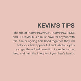 KEVIN.MURPHY bottle on bathroom shelf suggesting daily use and clean ingredients