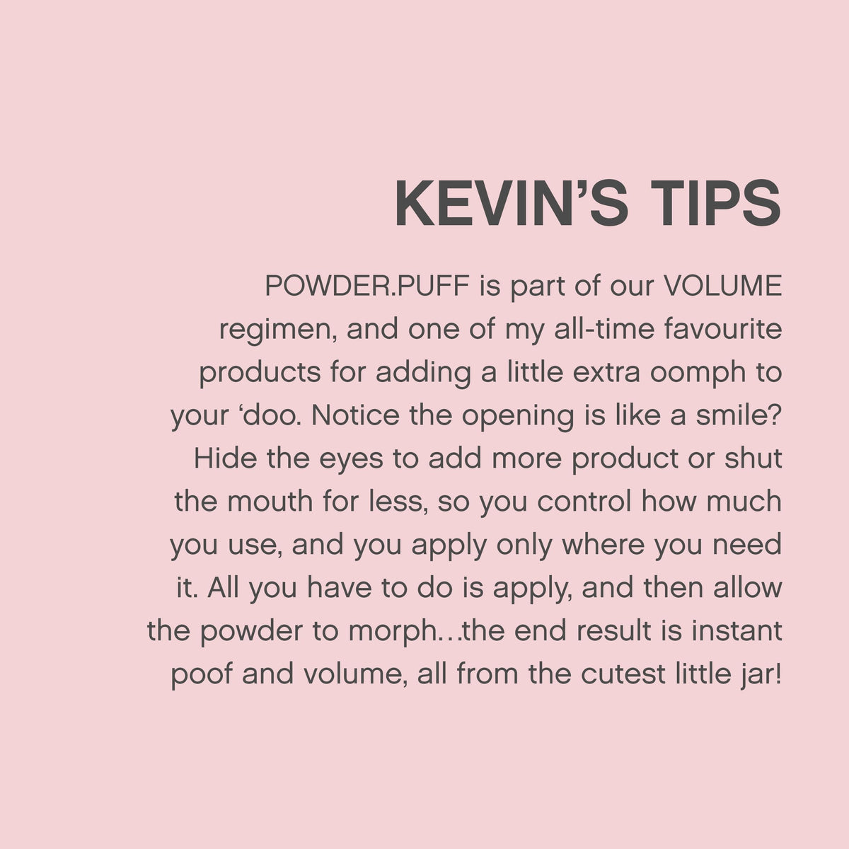 KEVIN.MURPHY Powder Puff styling before and after showing added lift and matte texture