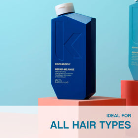 KEVIN.MURPHY bottle staged in bathroom for styling routine inspiration
