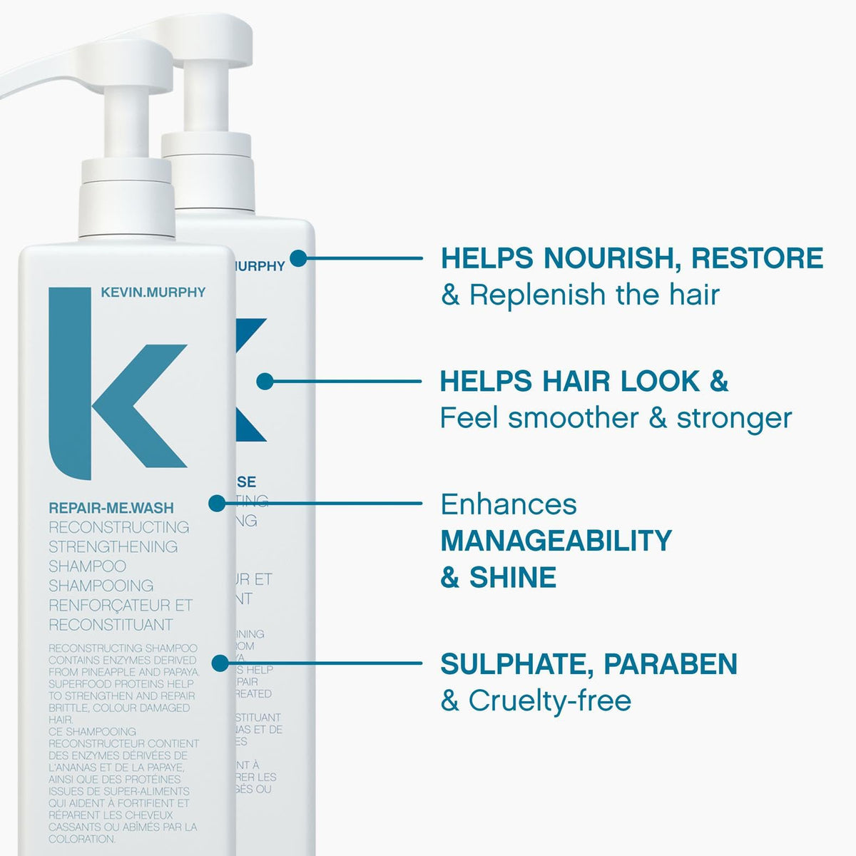 KEVIN.MURPHY repair-me creamy shampoo texture creating a gentle lather