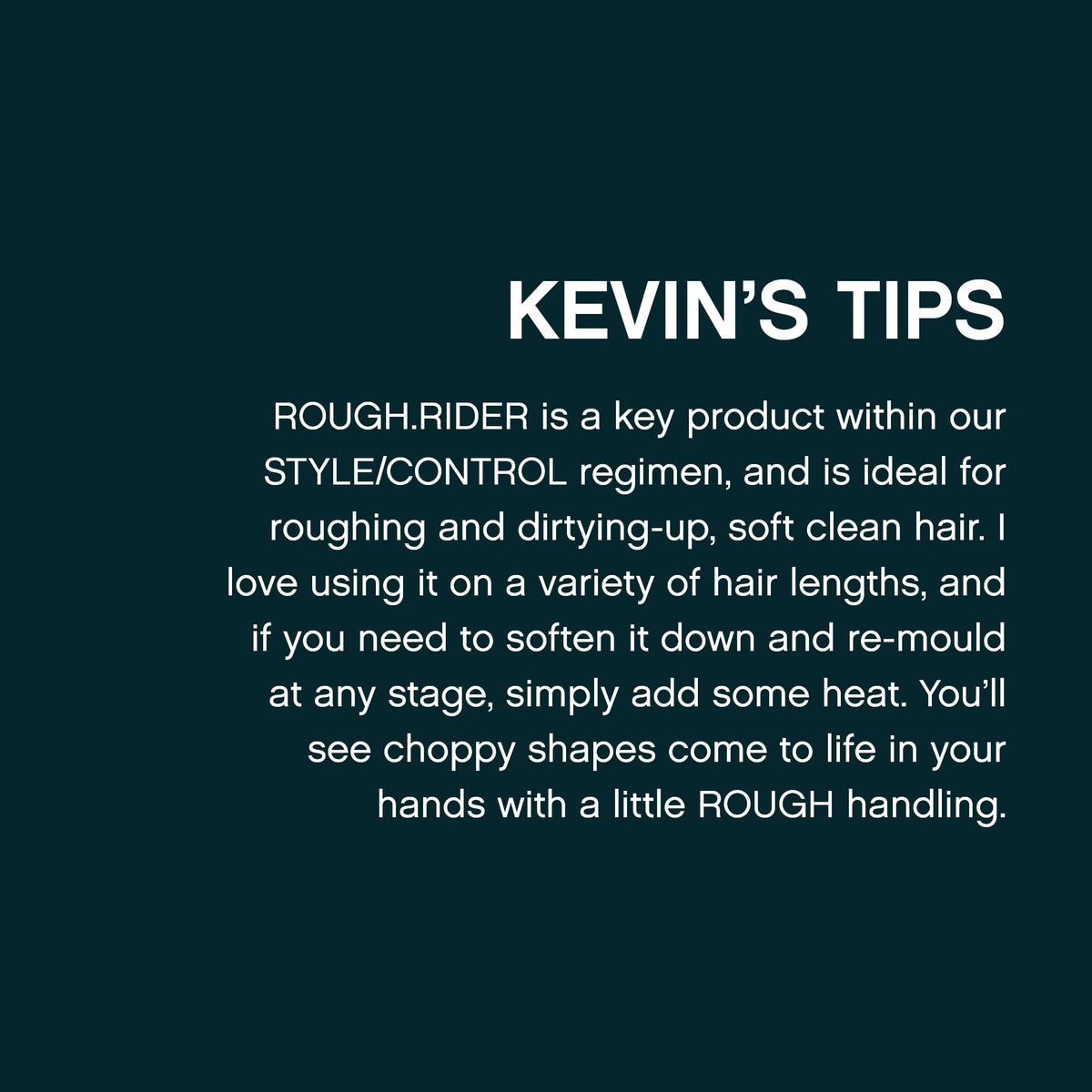 KEVIN.MURPHY label close-up showing ingredient callouts and benefits