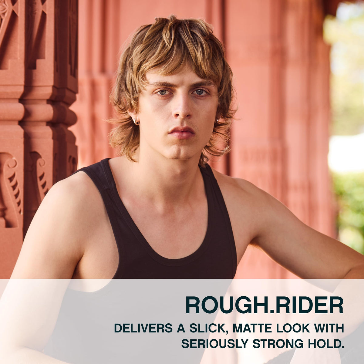 KEVIN.MURPHY ROUGH.RIDER texture close-up reveals gritty matte clay for strong hold