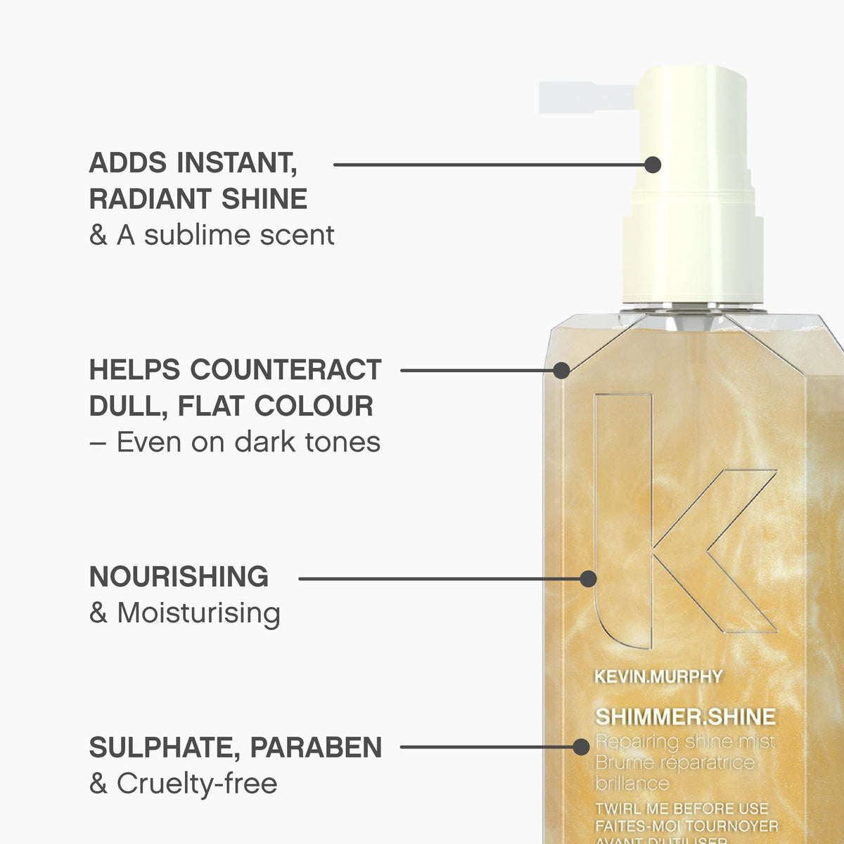 KEVIN.MURPHY applied on blonde hair adding visible glow and lightweight softness