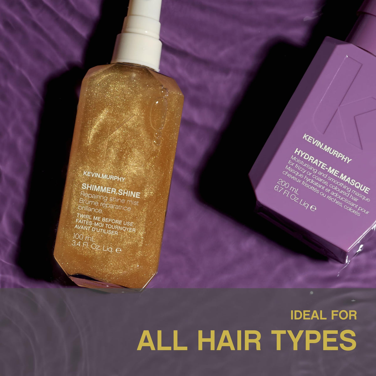 KEVIN.MURPHY on dark hair showing subtle shimmer and enhanced radiance