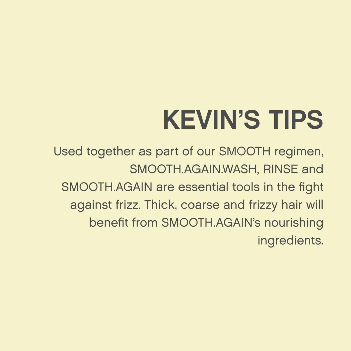 KEVIN.MURPHY cocoa butter monoi oil and keratin ingredients highlighting nourishment