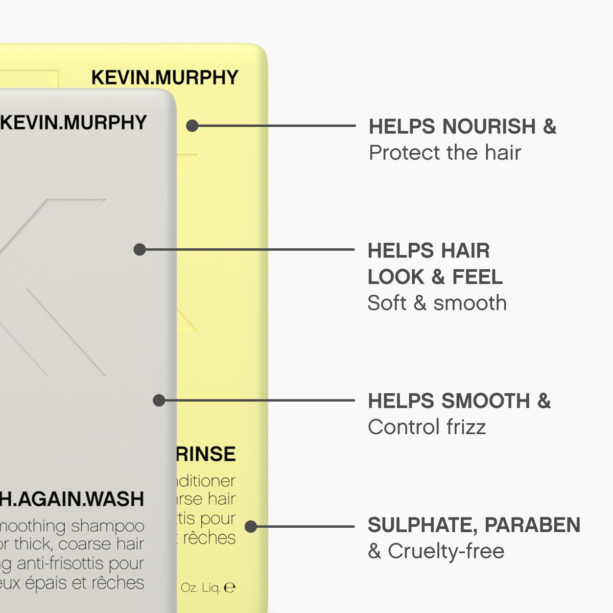 KEVIN.MURPHY shampoo texture on fingers for gentle cleansing benefit