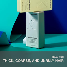 KEVIN.MURPHY bottle staged in bathroom showing everyday styling routine benefit