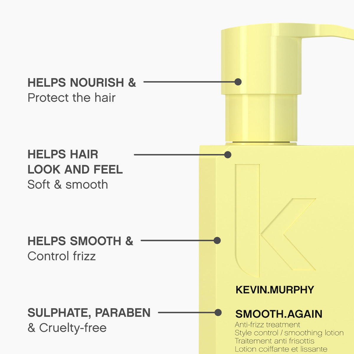 KEVIN.MURPHY applying product to damp hair for frizz control and improved manageability