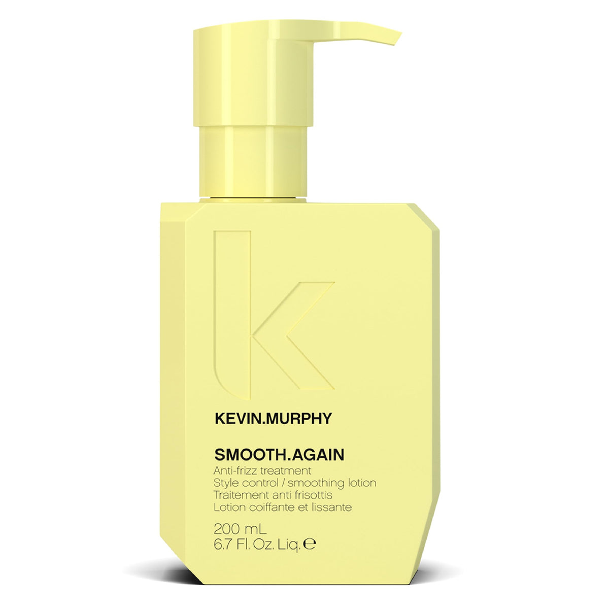 KEVIN.MURPHY SMOOTH.AGAIN front bottle shot showing sleek packaging and smoothing benefit