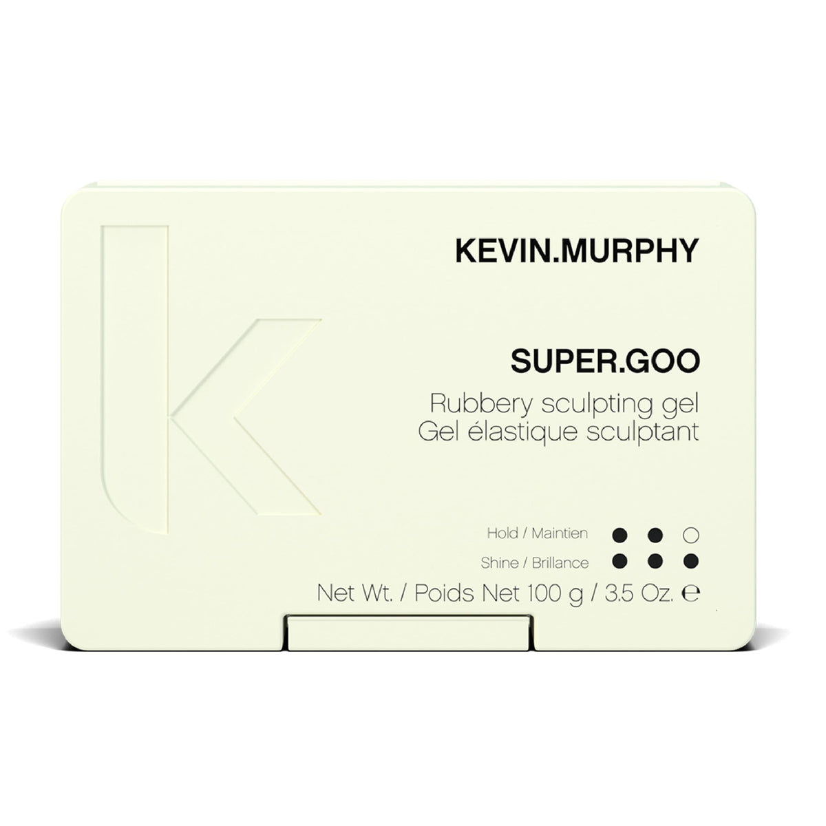 KEVIN.MURPHY SUPER.GOO jar front view shows packaging and branding benefit hold