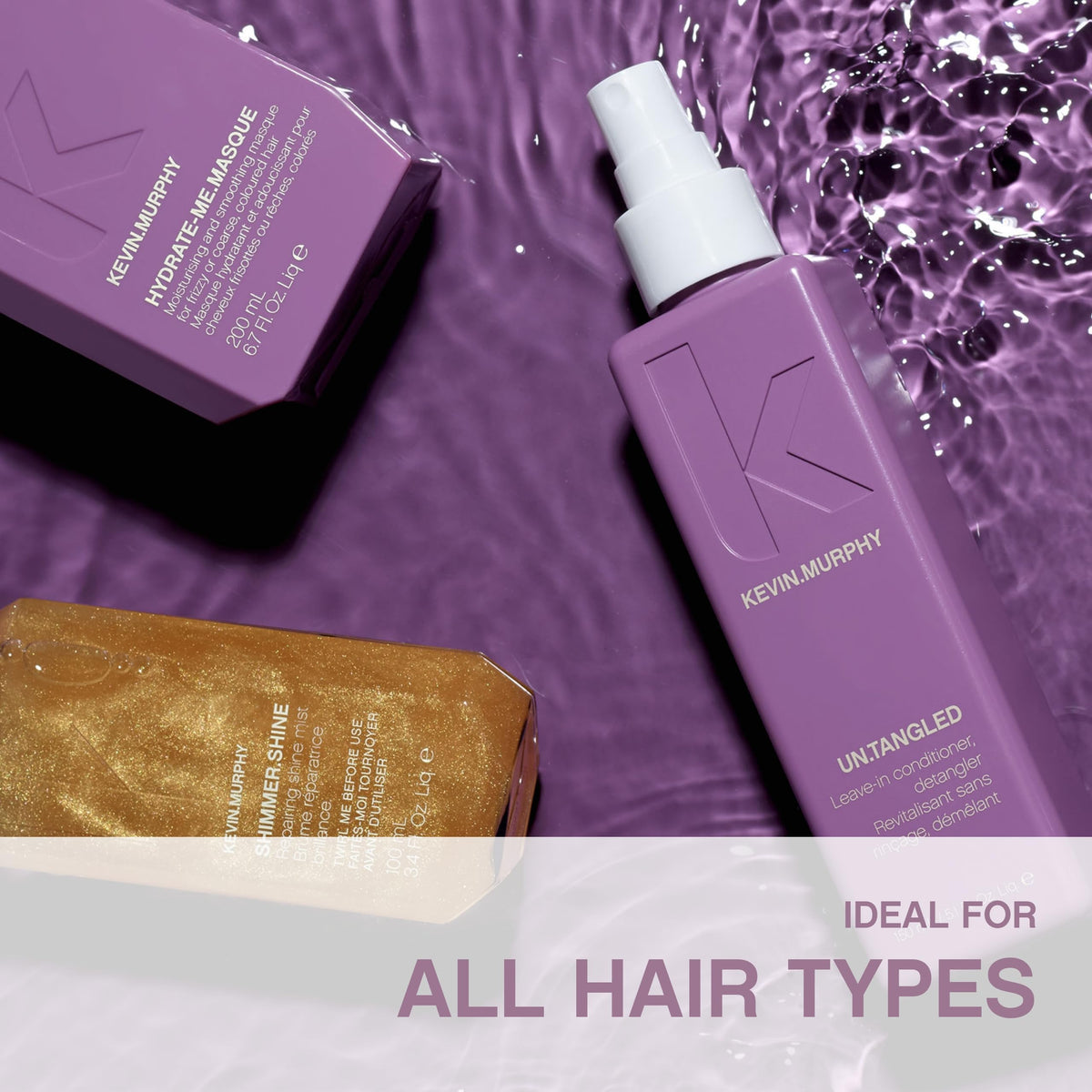 KEVIN.MURPHY UN.TANGLED being sprayed on damp hair to ease detangling