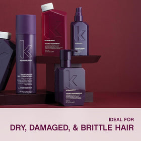 KEVIN.MURPHY shampoo being lathered in hands during shower for gentle cleansing benefit