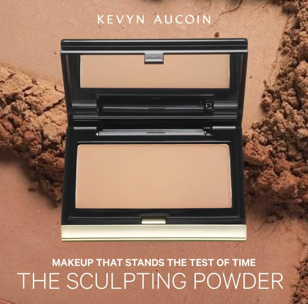 Kevyn Aucoin open compact with visible powder pan for clear shade reference