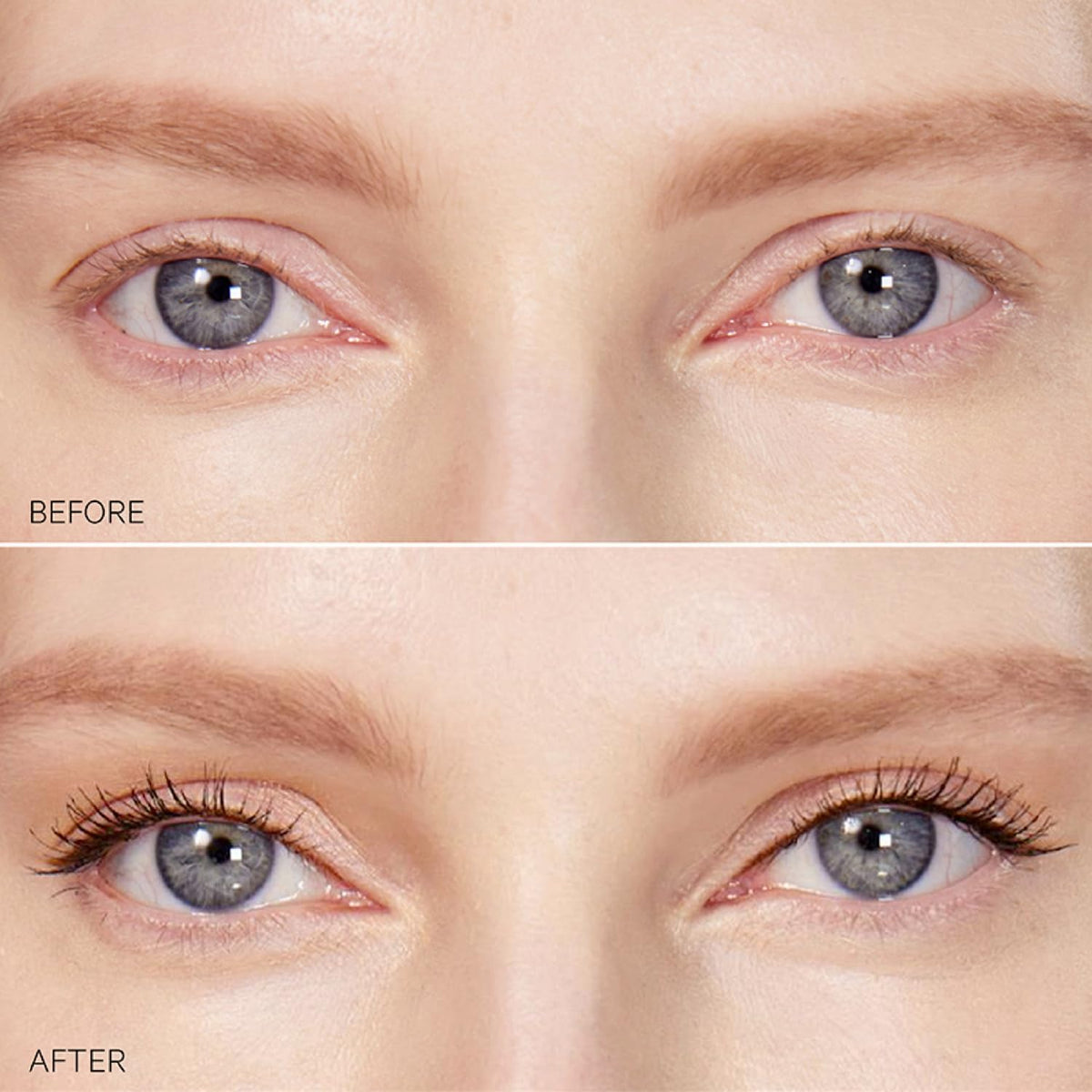 Kevyn Aucoin application on model enhances lash length and lift