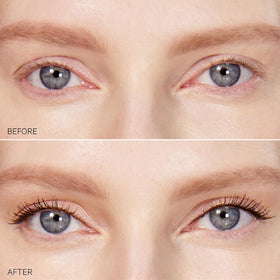 Kevyn Aucoin application on model enhances lash length and lift