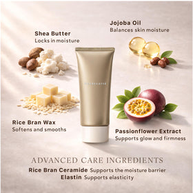 キユートピア ingredient panel highlighting rice bran ceramide, barrier support benefit