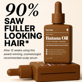 Keyoma oil texture drop on fingertip showing nourishing consistency