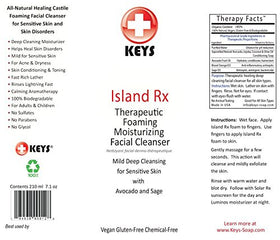 Keys Island Rx foam closeup on hand demonstrating gentle texture and easy application