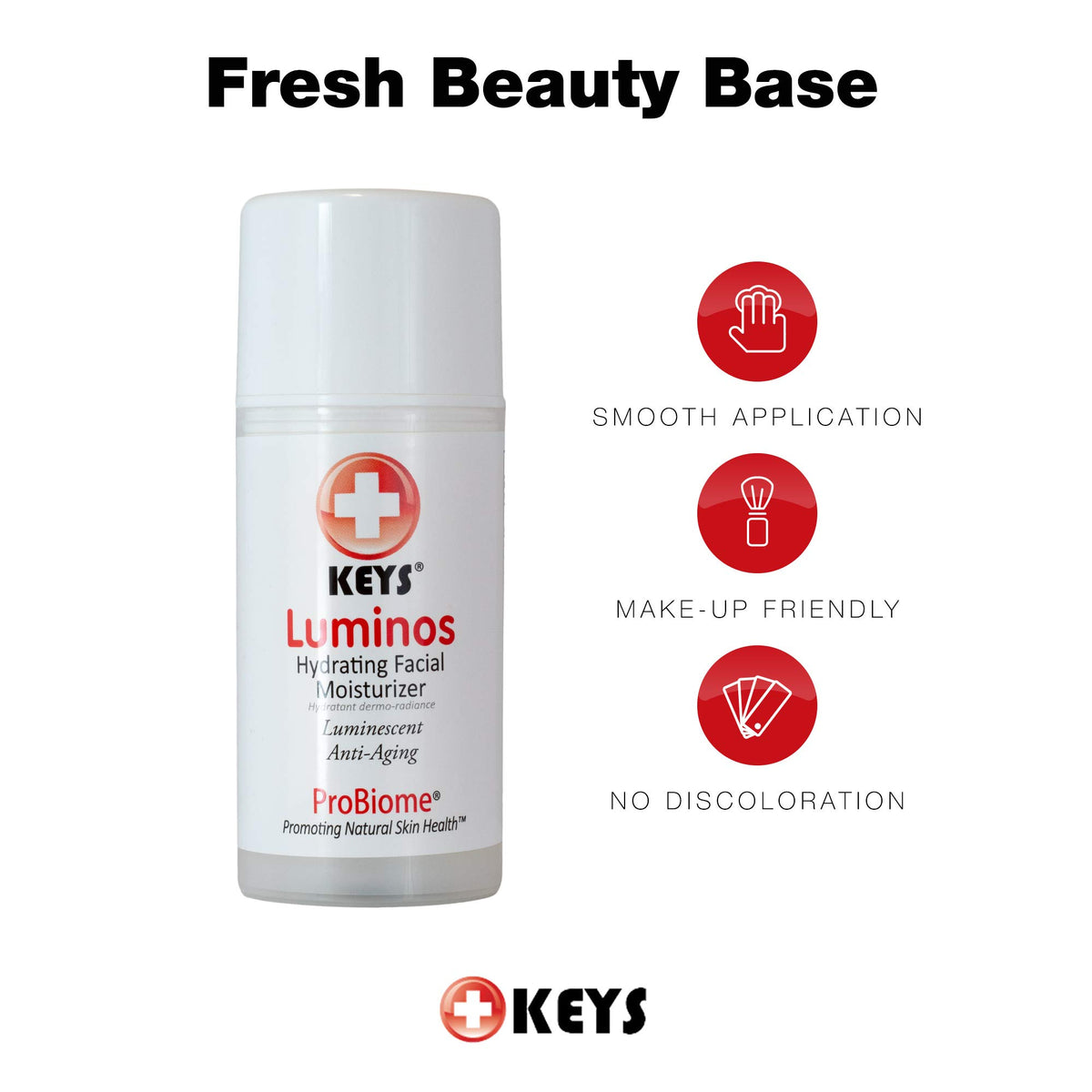 Keys Luminos ingredient bowl with aloe and avocado showing natural nourishment