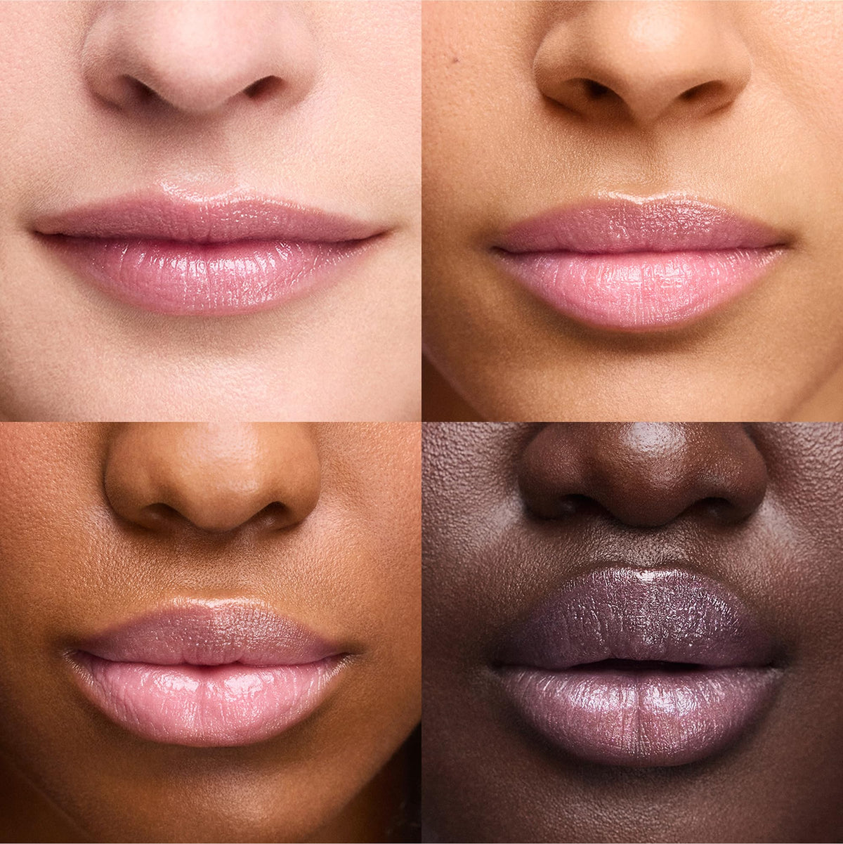 Keys Soulcare applied on lips demonstrating Moonstone Aura color and natural enhancement benefit
