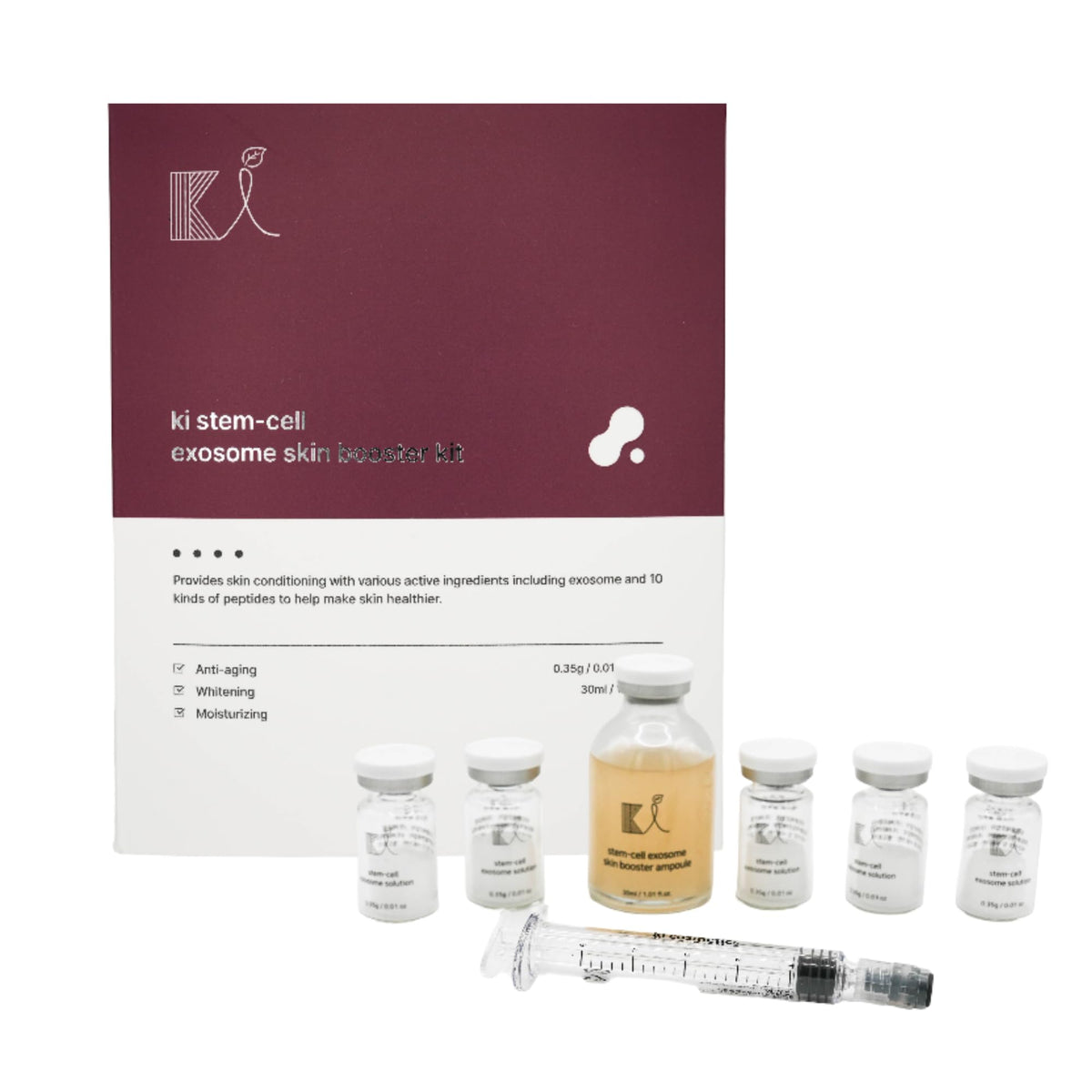 ki cosmetics hand holding ampoule showing compact size and easy dosing