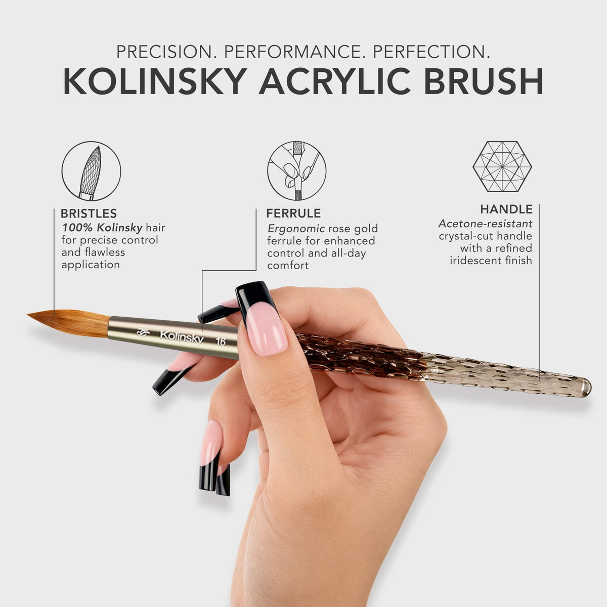 Kiara Sky black crystal handle detail showing ergonomic grip and durable finish