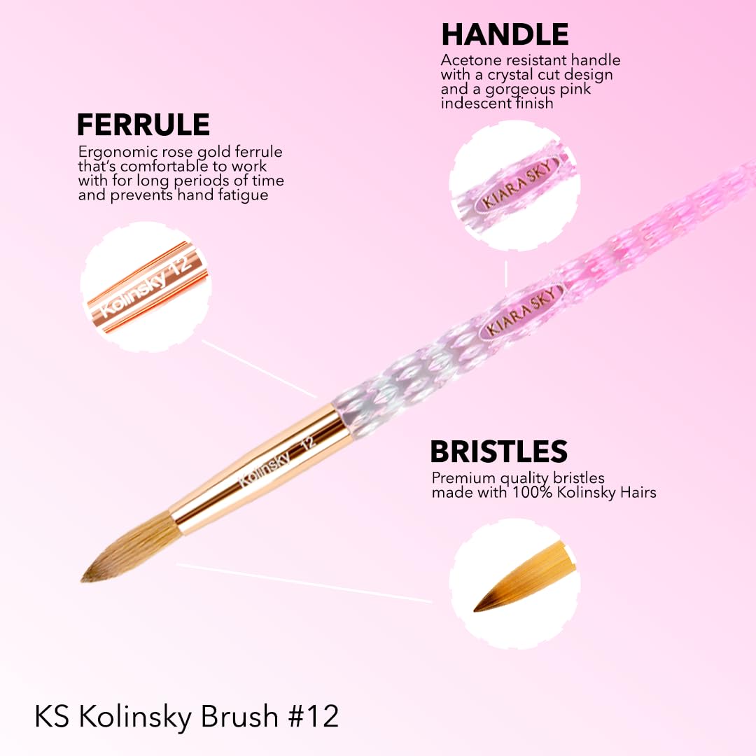 Kiara Sky bristle tip close-up showing pure Kolinsky sable for precise bead control
