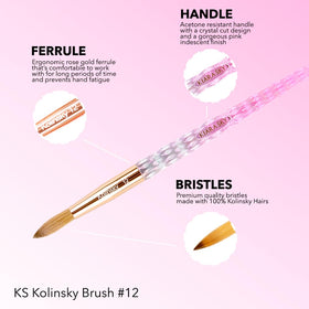 Kiara Sky bristle tip close-up showing pure Kolinsky sable for precise bead control
