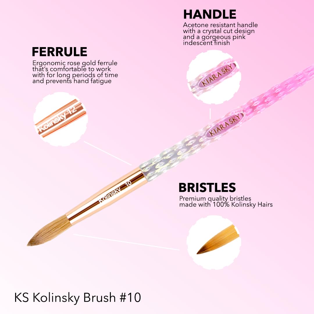 Kiara Sky bristle closeup showing kolinsky sable taper for superior bead control