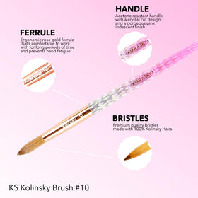 Kiara Sky bristle closeup showing kolinsky sable taper for superior bead control