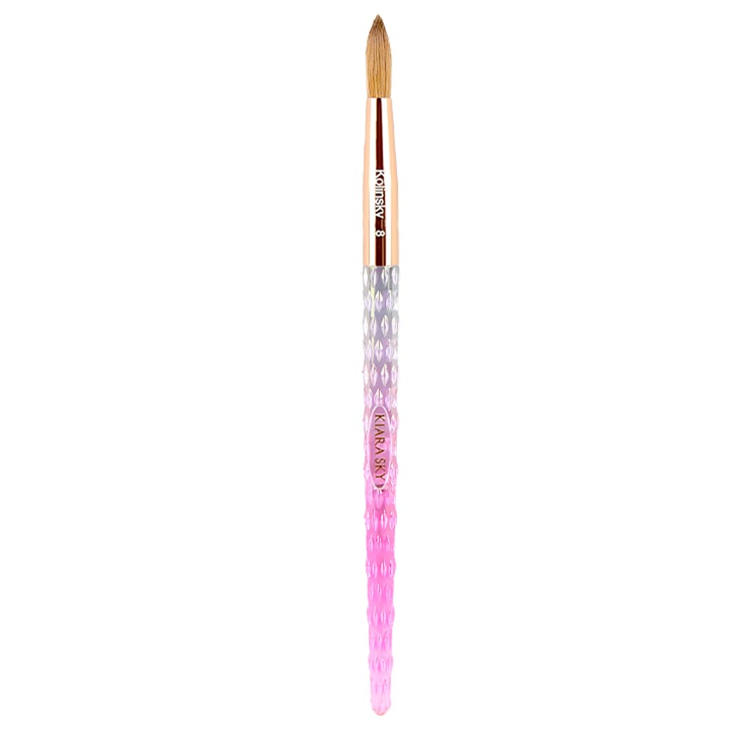 Kiara Sky brush front profile showing pink handle for comfortable grip