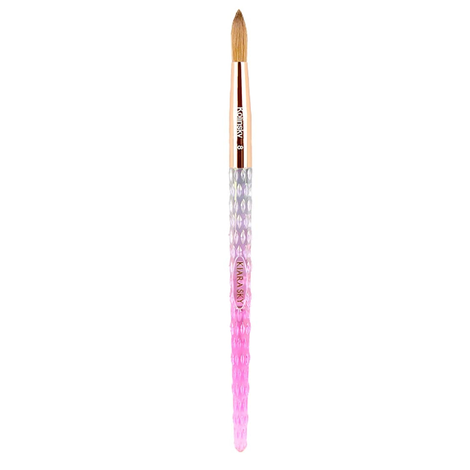 Kiara Sky brush front profile showing pink handle for comfortable grip