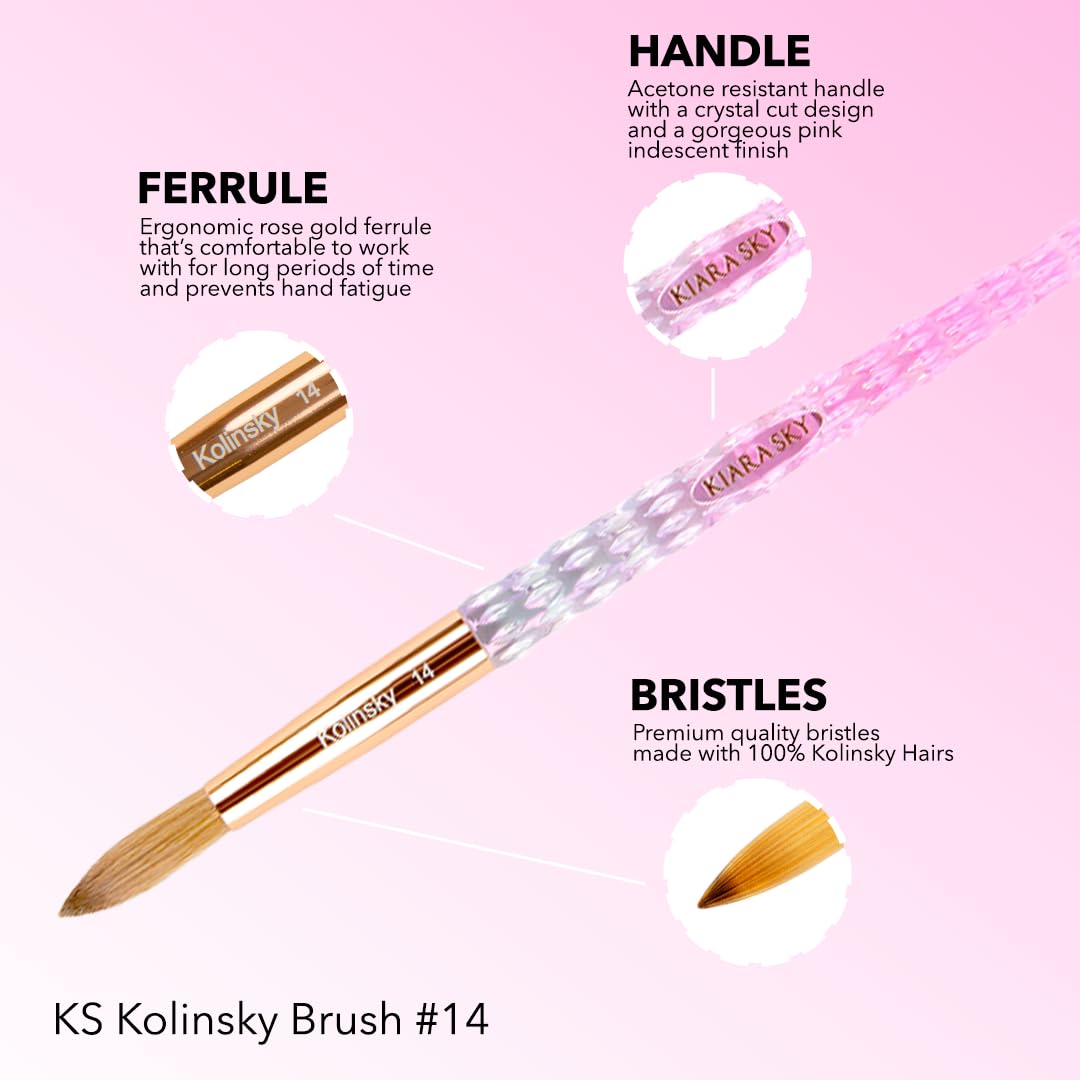 Kiara Sky pink crystal-cut handle detail showing durable grip and acetone resistance