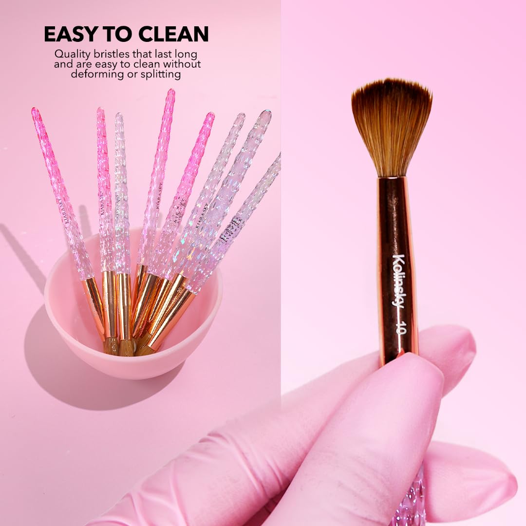 Kiara Sky brush applying acrylic bead for accurate placement and finish