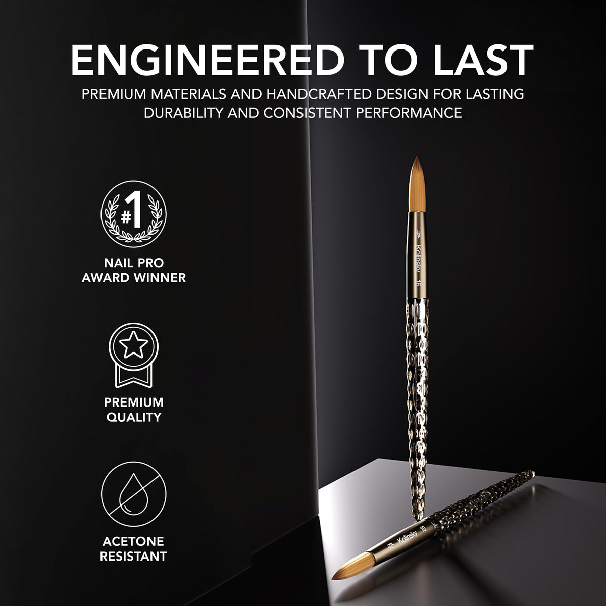 Kiara Sky brush in use sculpting acrylic with smooth bead placement and accuracy
