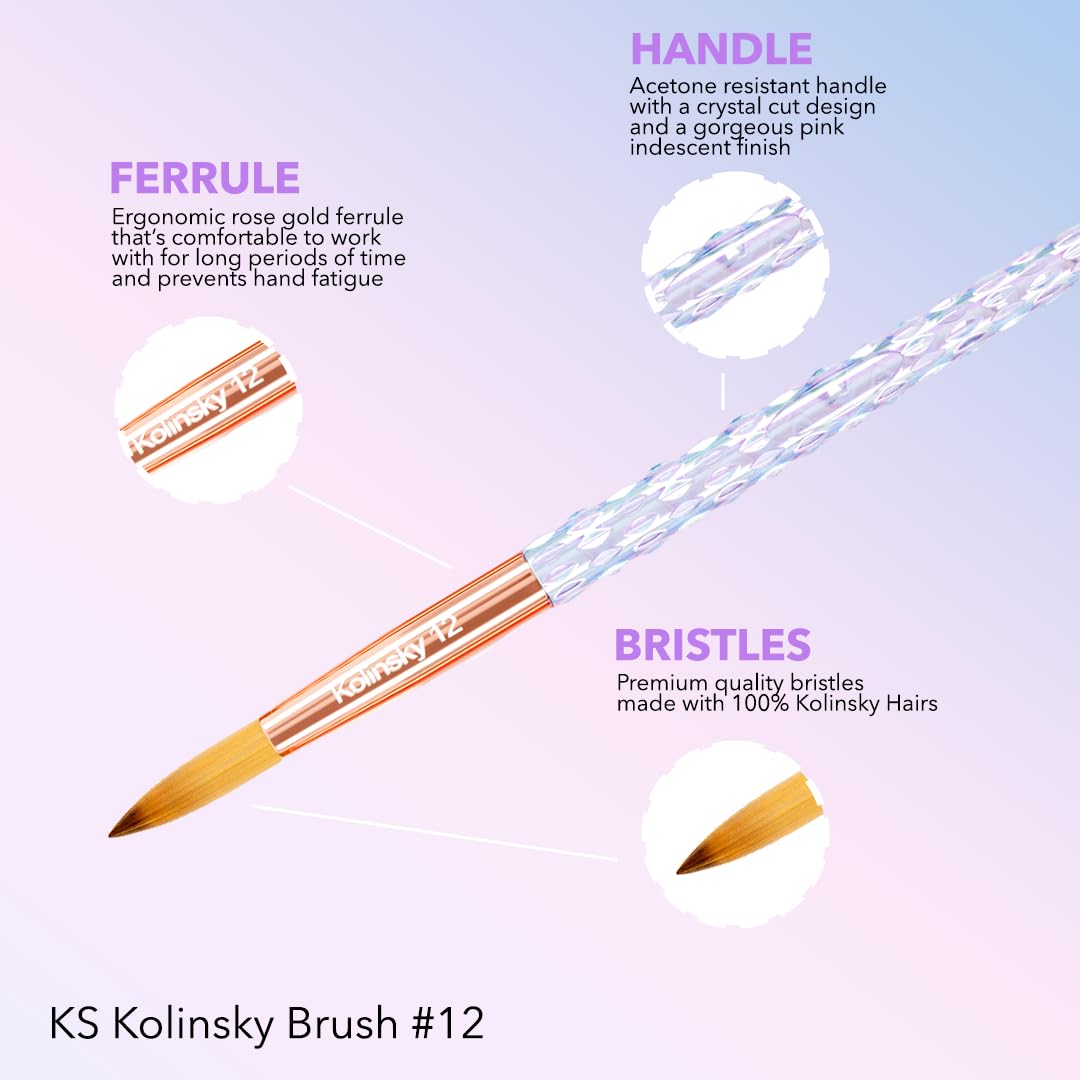 Kiara Sky brush in use sculpting acrylic bead for controlled application benefit