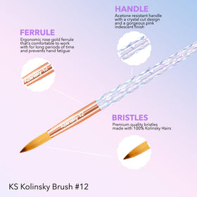 Kiara Sky brush in use sculpting acrylic bead for controlled application benefit