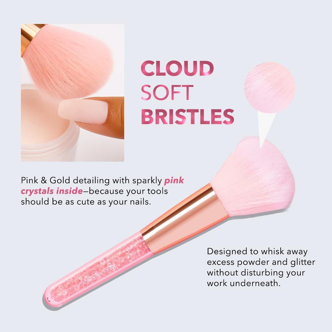 KIARA SKY close-up of fluffy bristles revealing soft synthetic texture for gentle powder removal