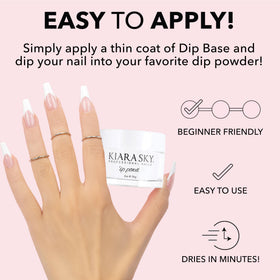 KIARA SKY open jar showing fine clear dip powder texture for smooth application benefit
