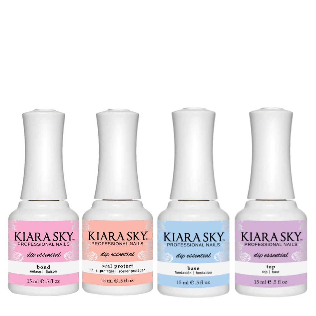 KIARA SKY front packaging showing the four full-size essential bottles benefits organized kit